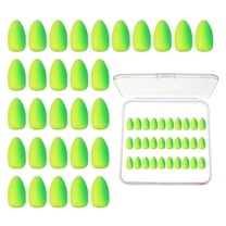 Uxcell Fishing Foam Floats, Snell Fishing Rig Floats with Clear Tackle Box, 0.4"D x 0.6"H for Corks(30 Pack, Green/Yellow)