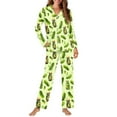 thumbnail image 2 of Garronmavis Pickled Cucumber Pajama Sets for Women 2 Piece Soft Long Sleeve Button Down Sleepwear Comfortable Lounge Set Womens PJs with Pockets Nightwear Outfit for Ladies, 2 of 7