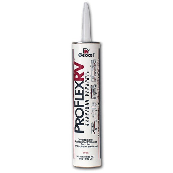 Geocel Roof Sealant GC28928 PRO FLEX RV; Compatible With Aluminum/Glass/Kynar 500 Coated Steel/Wood/Fiberglass And Vinyl; Paste; Clear; 10 Ounce Cartridge; Single; Paintable; UV And Mildew Resistant