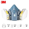 thumbnail image 1 of Mascarilla protectora Irfora 3M 7502 Respirador de seguridad Máscara de media cara con cartucho de filtro Cubierta de algodón Máscaras de gas Gas de vapor orgánico Protección de formaldehído para la i Irfora Mascarilla protectora, 1 of 7