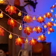 thumbnail image 4 of SLYNSHome Halloween Light String Decoration 118 inch Fall Pumpkin Maple Leaf String Lights for Thanksgiving Party Indoor Outdoor Decor, 4 of 6
