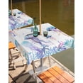 thumbnail image 2 of Outdoor Tablecloth with Umbrella Hole Zipper,Summer Ocean Jellyfish Coastal Coral Waterproof Zippered Table Cloth for Rectangle Tables,Gradient Seaweed on White Patio Table Covers for Indoor Pinic, 2 of 6