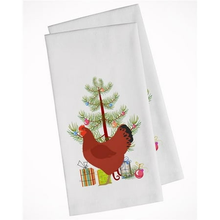 

New Hampshire Red Chicken Christmas White Kitchen Towel - Set of 2