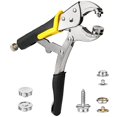 thumbnail image 2 of DianMan Heavy-Duty Snap Fastener Pliers (Adjustable Setter, 2 Interchangeable Dies) Snap Installation Set Hand Tools for Fastening, Replacing Metal Snaps, Repairing Boat Covers, Canvas (Black), 2 of 4