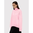 thumbnail image 6 of Women'S Sweater Fall Winter Chunky Knitted Pullover Ribbing Hem Trendy Basic Jumper Top Pink M, 6 of 8