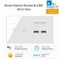 thumbnail image 1 of 2 In 1 Wall Smart touch button home Switch Socket Tempered Glass Touching Button Wall Smart Light Controlling Panel, 1 of 1
