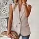 thumbnail image 1 of Chaleco Chaleco sin mangas para mujer Chaleco de verano de ajuste holgado Chaleco con bolsillos Traje diario Cgtredaw Beige T S para Mujer, 1 of 6