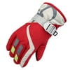 Zyooh Kids Warm Gloves Waterproof Youth Gloves Kids Ski Snow Snowboard Gloves With Adjustable Buckle Red