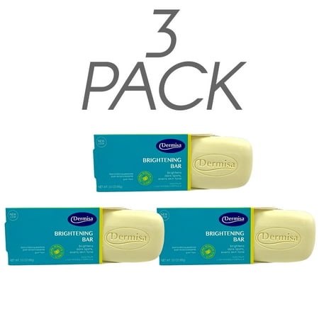 - Dermisa Brightening Bar Cleanse Brighten, Gentle Healthy 100% Natural Base With Glycerin Daily Wash Soap. 3 Oz / 85 g. (Pack of 3)