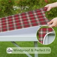 thumbnail image 6 of Red and Green Christmas Plaid Pattern Square Fitted Tablecloth with Elastic Edge,Square Table Cover,Washable Elastic Table Cover for Home Kitchen Party Decor 34"x34", 6 of 6