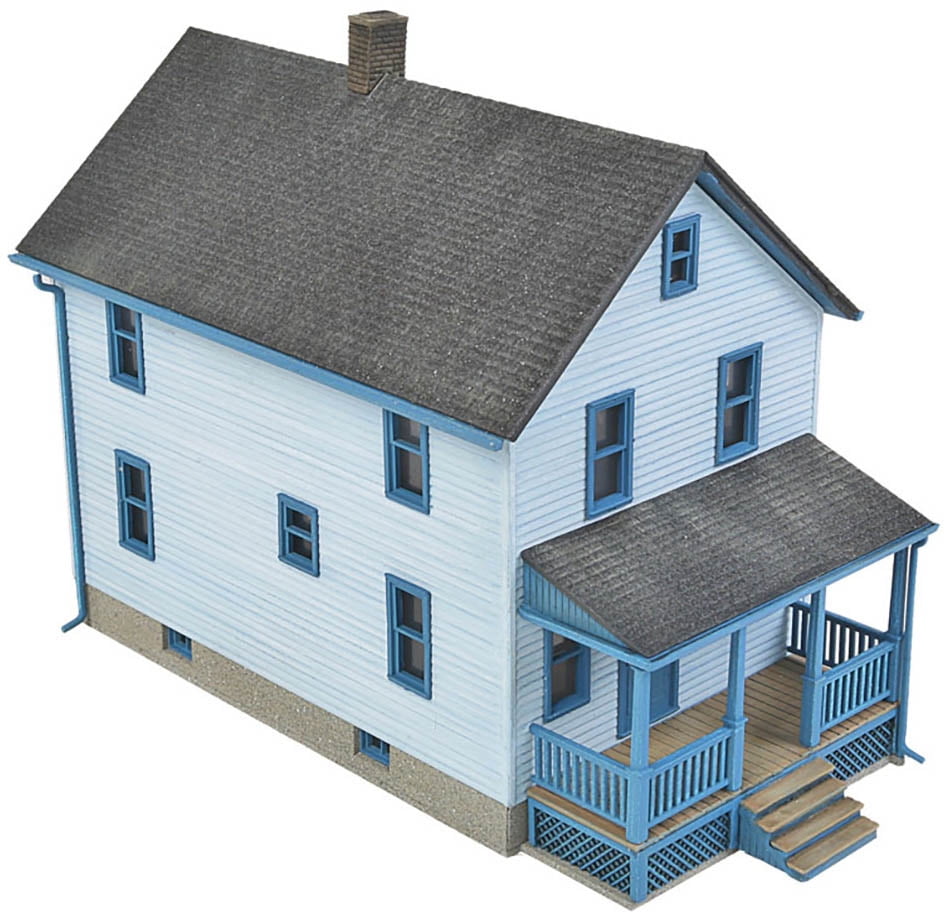 Walthers Cornerstone HO Scale Building/Structure Kit Two-Story House with Garage 