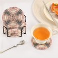 thumbnail image 7 of 6 Pcs Drink Coasters with Holder 3.94in Woven Coasters for Drinks Soft Pink Tie-dye Pattern Coaster Set for Protection Table, 7 of 7