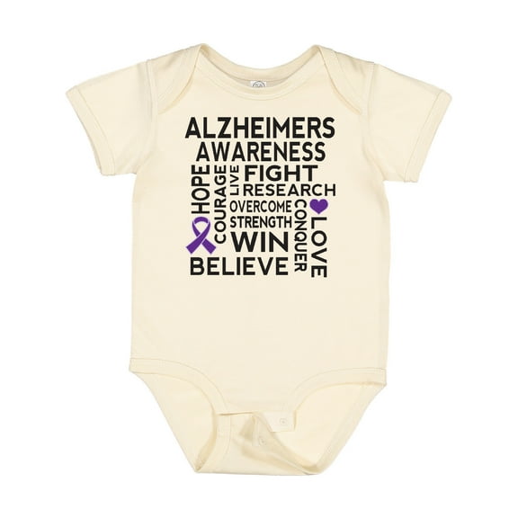 Inktastic Alzheimers Disease Awareness Month Ribbon Boys or Girls Baby Bodysuit