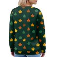 thumbnail image 4 of Women's Fashion Long Sleeve Christmas Snowman Snowflake Print Jacket Cardigan for Holiday Party and Casual Daily Wear,Dark Green,XL, 4 of 6