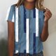 thumbnail image 1 of Fiudx Ofertas Del Día Top de Manga Corta con Cuello Redondo y Estampado Informal para Mujer, 1 of 4