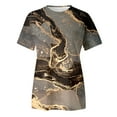 thumbnail image 5 of Womens Graphic T-shirts Short Sleeve Crewneck Fashion Print Tee Loose Summer Tops Coffee XXL, 5 of 5