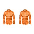 thumbnail image 1 of Minnieouse Slim Fit Camisetas de manga larga para hombres - Camisa de satén transpirable y lavable a máquina para hombre Camisa formal de manga naranja S 2piezas, 1 of 6