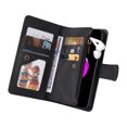 thumbnail image 5 of Case for iPhone SE 2020/2022 Cover Zipper Pocket Wallet Case Magnetic Protective - Black, 5 of 5