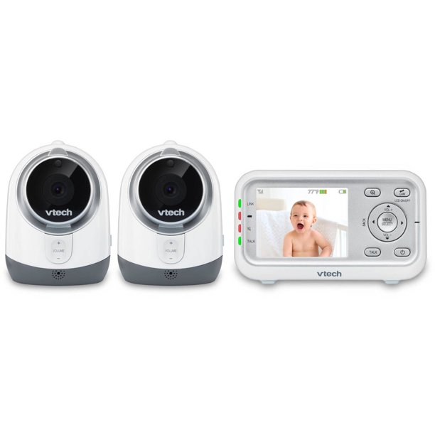 Vtech Vm3251 2 Expandable Digital Video Baby Monitor With 2 Cameras And Automatic Night Vision White Walmart Com Walmart Com