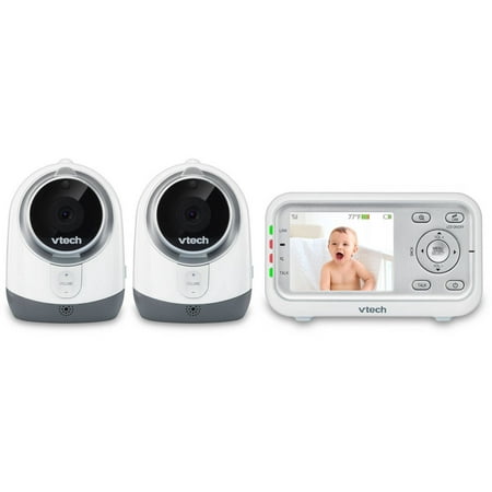 VTech VM3251-2, Expandable Digital Video Baby Monitor with 2 Cameras and Automatic Night Vision,