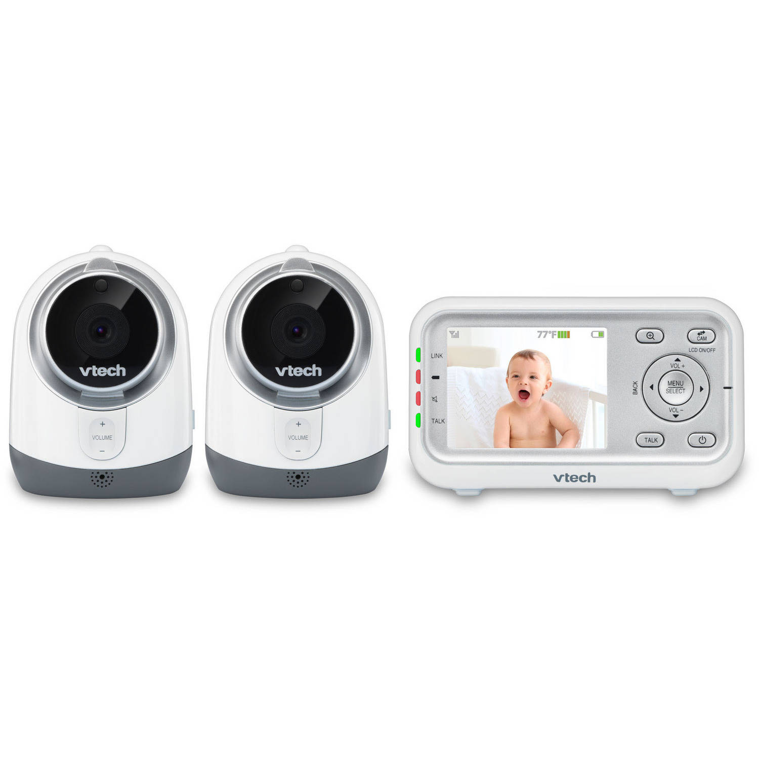 VTech VM3251-2 Expandable Digital Video Baby Monitor with 2 Cameras and Automatic Night Vision