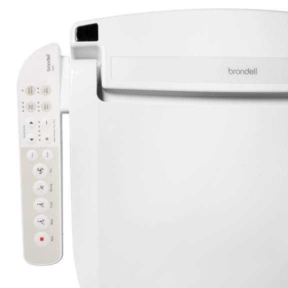 Brondell Swash Select EM417 Sidearm Bidet Seat with Warm Air Dryer, Round White