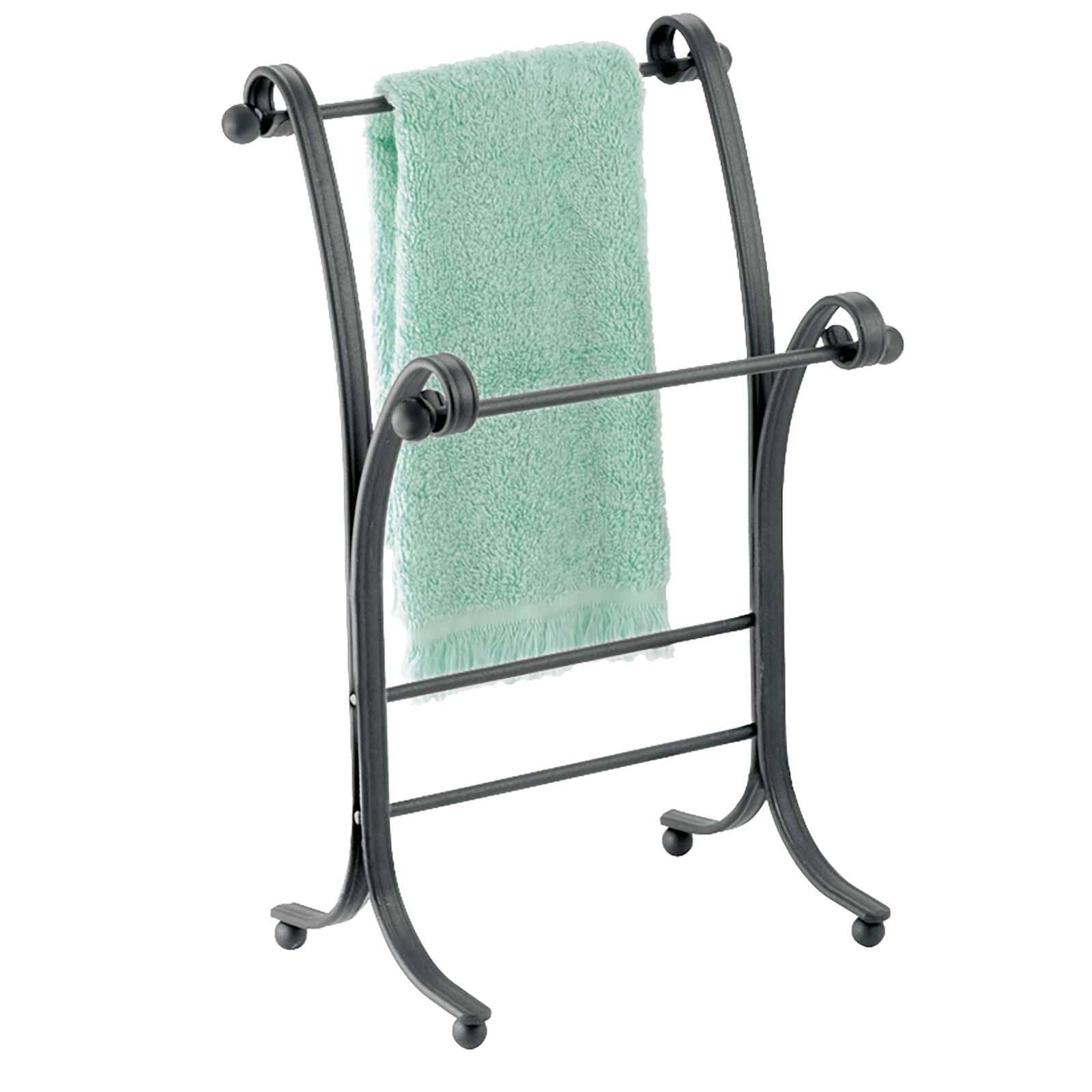 mDesign Steel Countertop Hand Towel Holder 2Tier Freestanding Small