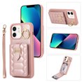thumbnail image 1 of Nalacover for iPhone 11 Ring Holder Crossbody Wallet Case with Credit Card Slots, Lanyard Shoulder Strap Premium PU Leather Wrist Hand Strap Cover with Kickstand for iPhone 11,Rosegold, 1 of 11