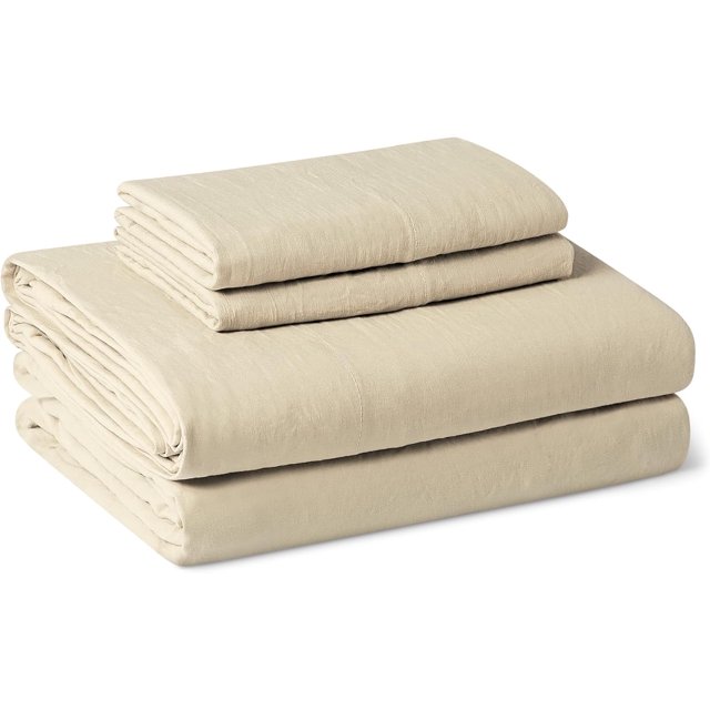 Brushed Microfiber Sheet Set, Extra Soft with Natural Texture, 4-Piece, Full, Beige