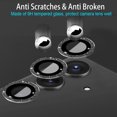 thumbnail image 4 of Allytechgroup Glitter Bling Camera Lens Protector for Samsung Galaxy S24, Individual Lens Protector Sparkly S24 Camera Cover Ring Clear Tempered Glass 9H Case Friendly, Black, 4 of 7