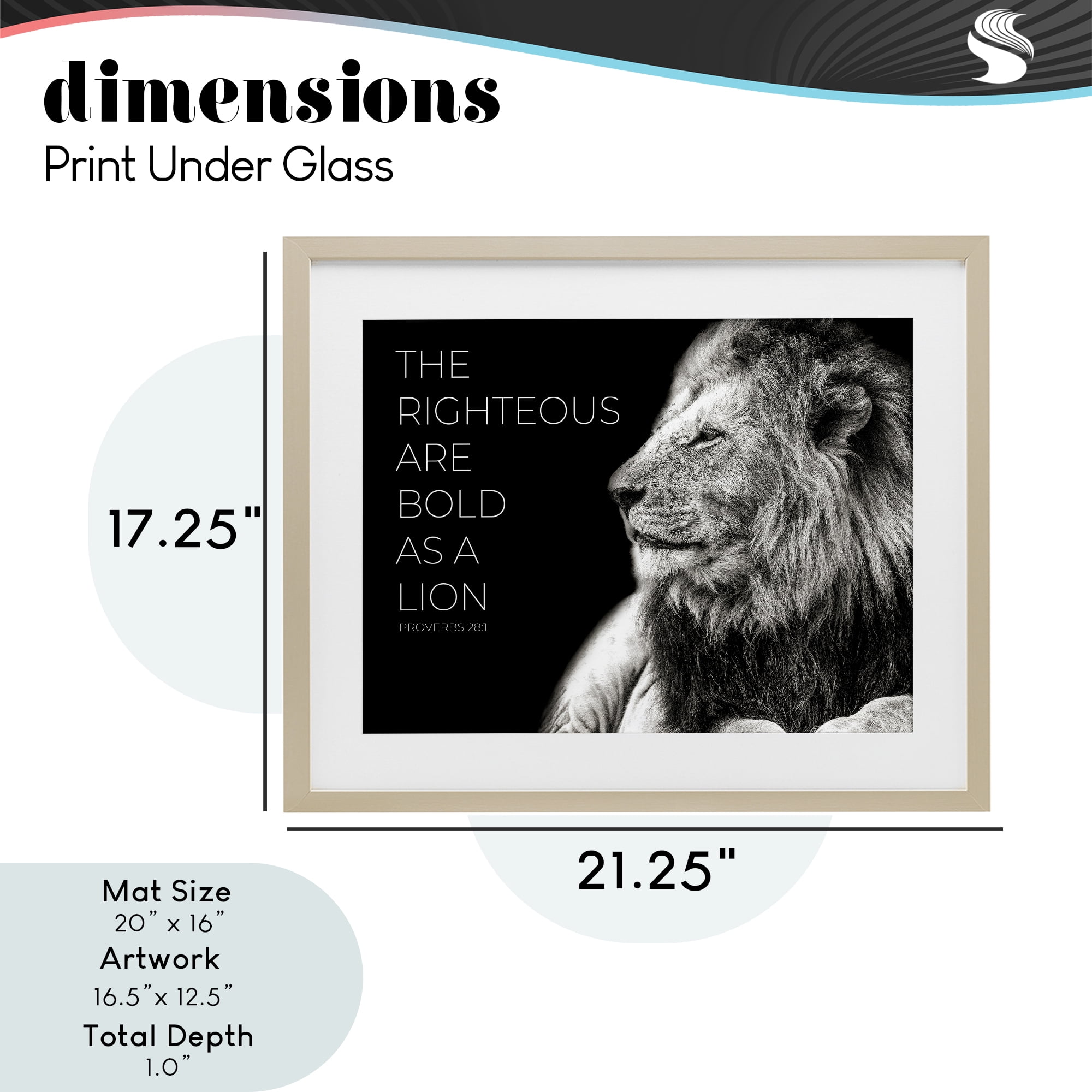 Stupell Industries The Righteous Bold As A Lion Birch Framed Print Under Glass, design by Shelley Lake
