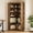 Retro Brown, variant on Corner Bookshelf, 71.8 in Black Corner Bookcase, L Shaped Bookshelf Farmhouse Bookcase, 5 Tier Display Shelf Heavy Duty Bookcases, Bookshelves with Storage