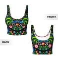 thumbnail image 6 of Goofa Roosters and Flowers Printed Sports Bras for Women, High Impact Running Bra Workout Crop Tank Tops Longline Sports Bra Push up-X-Large, 6 of 9