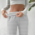 thumbnail image 3 of Maean Women's Striped Pants Fleece Fuzzy Lined Straight Leg Loose Trousers Casual High Waist Sweatpants, 3 of 7