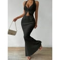 thumbnail image 6 of Women'S Two Piece Outfits Twist Front Halter Tops and Skirt Summer Set Black M, 6 of 10