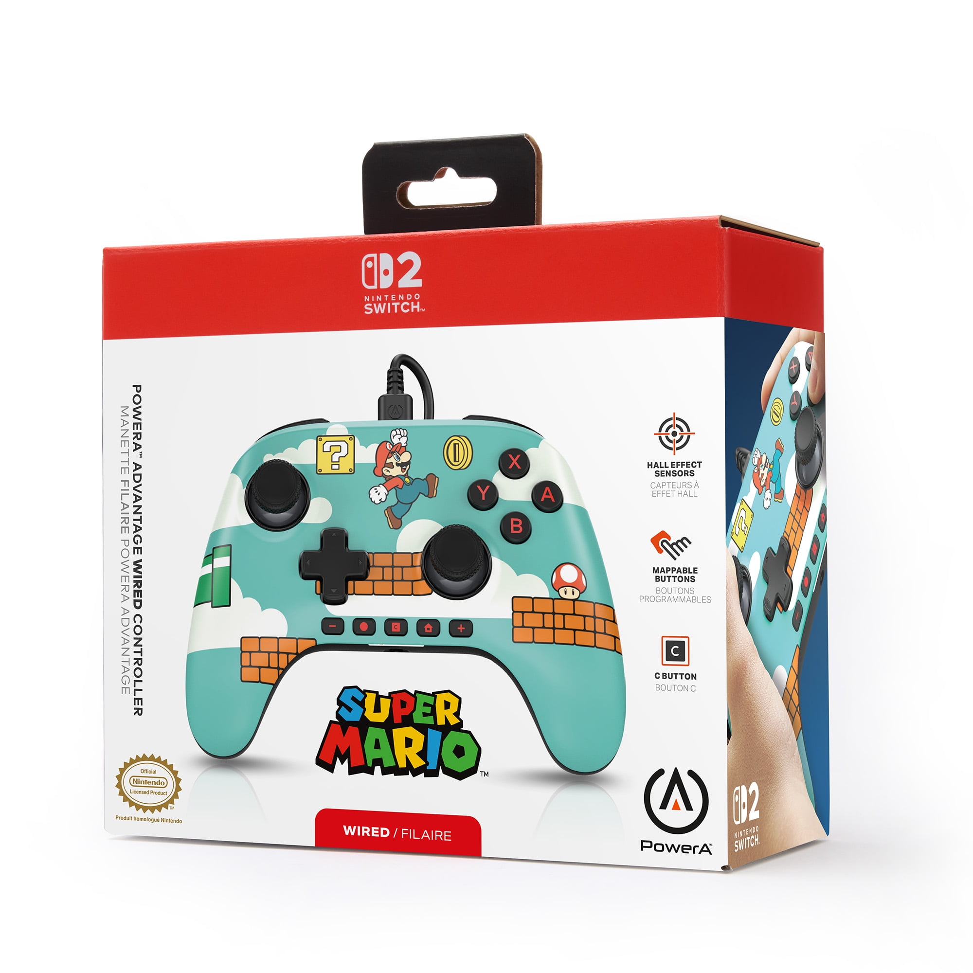 PowerA Advantage Wired Controller for Nintendo Switch 2 - Mario