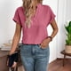 thumbnail image 5 of Xuyuer Ladies' Fashionable Casual Solid Color Short Sleeved V-Neck Linen Top - Breathable Summer Blouse for Beach Vacations, Weekend Outings and Relaxed Everyday Outfits, 5 of 6