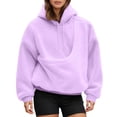 thumbnail image 4 of FUZHIQ Women's Fuzzy Pet Pouch Hoodie Cat Dog Carrier Sweatshirt Round Zipper Opening Kangaroo Pocket Plush Hooded Pullover for Small Pets, 4 of 6