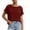 Wine, variant on MeetoTime Women's Knit Cuff Short Sleeve Blouse Lace Crochet Round Neck Shirts Summer Elegant Stretchy Tunic Tops