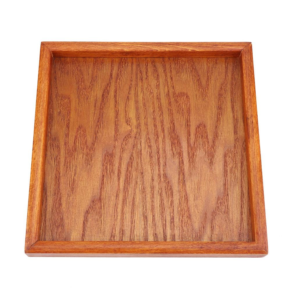 Mgaxyff Square Solid Wood Tea Tray Coffee Sushi Snacks Serving Plate