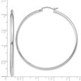 thumbnail image 4 of Boucles d'Oreilles Créoles en Or Blanc 14k Rondes, 4 of 8