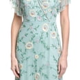 thumbnail image 3 of Adrianna Papell womens  Flutter Sleeve Beaded Wrap Dress, 2, Blue, 3 of 4