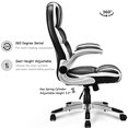 thumbnail image 4 of Costway PU Leather High Back Executive Office Chair Swivel Desk Computer Ergonomic, 4 of 10