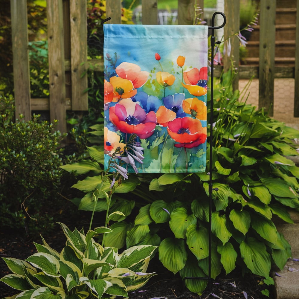 Anemones in Watercolor Garden Flag 11.25 in x 15.5 in