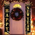 thumbnail image 5 of Banner de puerta de feliz año nuevo Letreros de porche de aniversario Letrero colgante de bienvenida para decoraciones de fiesta de año nuevo de boda, 5 of 5