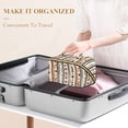 thumbnail image 3 of FORMRS Makeup Bag Travel Cosmetic Organizer for Women Fold Flat Zipper Pouch with Handle, Black Abstract Dots, 3 of 8