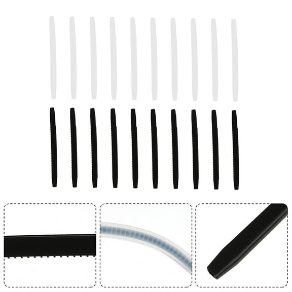 LOLIPPYY Glasses Ear Grips Durable Silicone Black for Sports Use 40Pcs