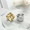 thumbnail image 3 of CIUNOFOR Women Rings Fashion Rings 316L Stainless Steel Intertwined Statement Rings, 3 of 6