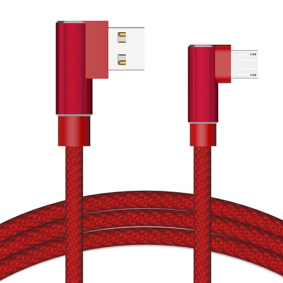 Câble USB Double Coudé 2A Câble USB Synchronisation de Données Nylon TPE Haute Vitesse Câble de Charge pour Android/IOS/Type-C