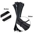 thumbnail image 3 of Hexang Black Ties Wrap Ties Weather Pack Resistant Cable Nylon Zip 100Pcs Tools & Home Improvement, 3 of 9